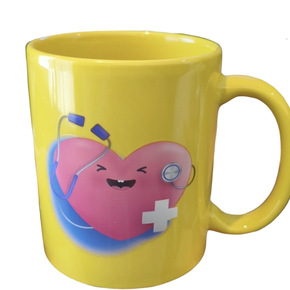 Mug. Healthcare worker. Heart with stethoscope. Comes with a gift box.